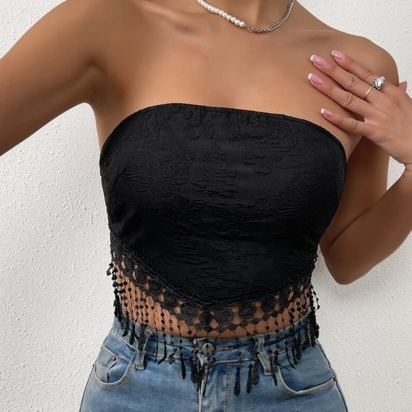 BellanBlue Tops - Boho Floral Lace Crop Top